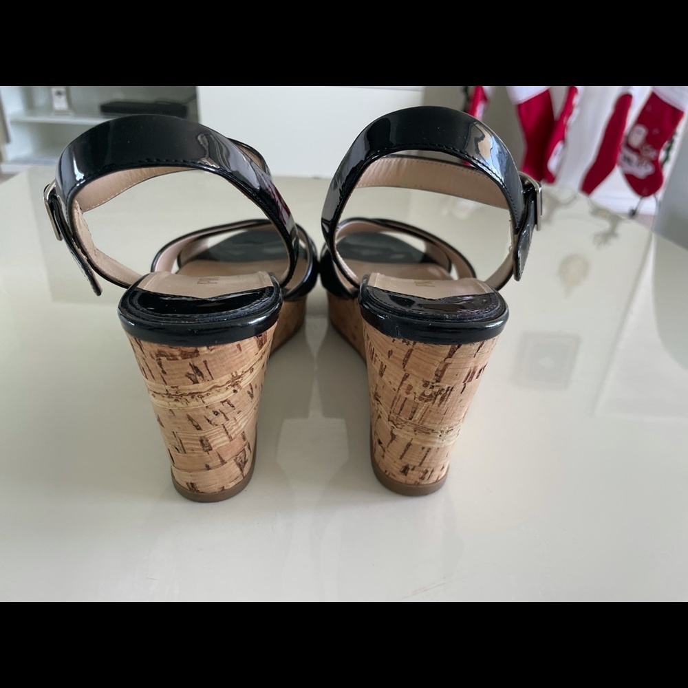Prada Patent Leather Cork Wedge Sandals Sz.37.5 - image 7